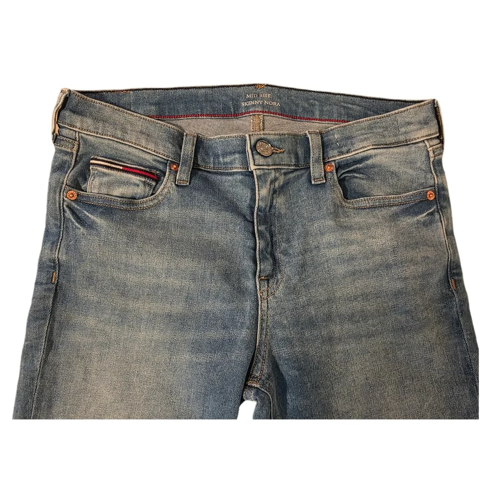 Tommy Hilfiger Nora Mid Rise Skinny Ankle Jeans Blue EUC Sz 30 EUC